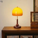 Axyaa Retro Walnut Glass Pomelo Table Lamp LED E27 for Art Decor, Bedroom, Study, Living Room
