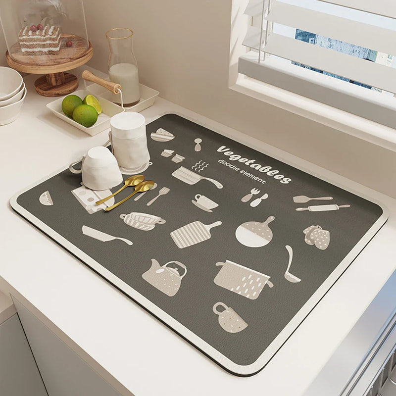 Axyaa Diatomite Drying Mat for Kitchen Sink & Bathroom Counter