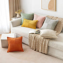Axyaa Beige Corduroy Striped Throw Pillow Covers 18x18 Inch Luxurious Boho Textured Cushion Cover