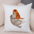 Axyaa Cartoon Cat Decorative Cushion Cover for Home, Sofa, Kids Room
