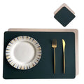 Axyaa Pink Grey Double-Layer Placemats and Coasters Set - Non-Slip, Oil Resistant