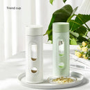 Axyaa Double-Layer Glass Tea Cup - 420ml, Leak-Proof & Portable