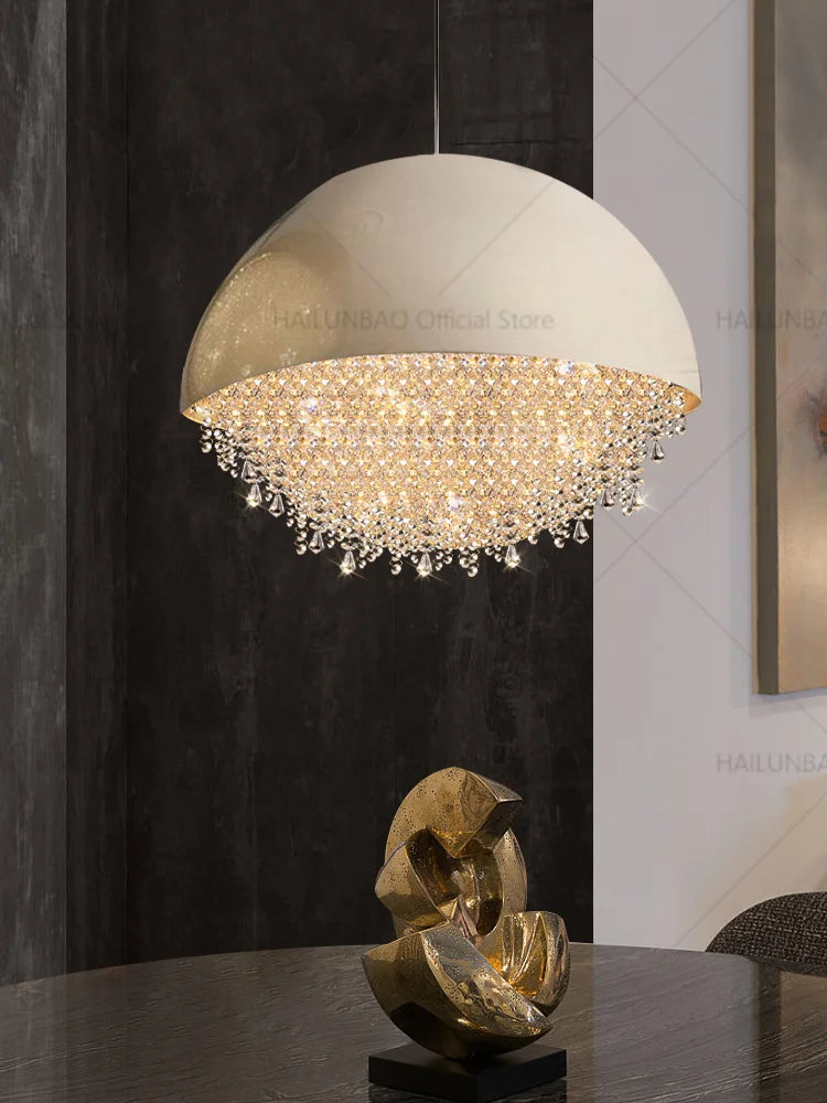 Axyaa Crystal Chandelier: Modern Luxury Lighting for Living Room, Restaurant, Lobby