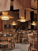 Axyaa Rattan Chandelier: Japan Style Retro Pendant Light for Home Decor