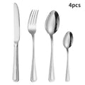 Axyaa 24-Piece Stainless Steel Silver Cutlery Set for Family, Hotel, and Restaurant