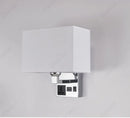 Axyaa LED Fabric Wall Light with USB Charging Port - Stylish Bedroom Lampshade