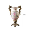 Axyaa Retro Ceramic Vase Handicraft, American Home Decor Double-Ear Cup Design