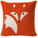 Axyaa Linen Fox Sofa Cushion Cover 50x50 Square Home Décor Pillowcase