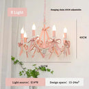 Axyaa Pink Chandelier Bow Pendant Lights for Romantic Home Decor