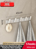 Axyaa Space Aluminum Kitchen and Bathroom Storage Hook Rack