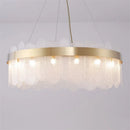 Luxury Gold Glass Chandelier by Axyaa: Elegant Modern Design for Dining & Bedroom