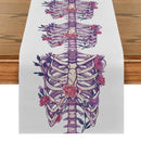 Axyaa Halloween Skeleton Floral Table Runner for Dining Room