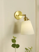 Axyaa Ceramic Nordic Wall Lamp with Switch, Vintage Sconce Light for Living Room
