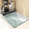 Axyaa Silicone Leaf Print Drying Mat & Coaster Set