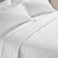 Axyaa Cotton Blend King Size Coverlet | Lightweight & Breathable Bedspread with Unique Wash-Activated Ripple