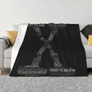 Axyaa X-Files Knitted Flannel Blanket: Scully Mulder UFO Aliens Thin Throw
