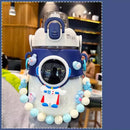 Axyaa Kawaii Astronaut Space Water Bottle 1300ml BPA-Free with 3D Stickers Straw