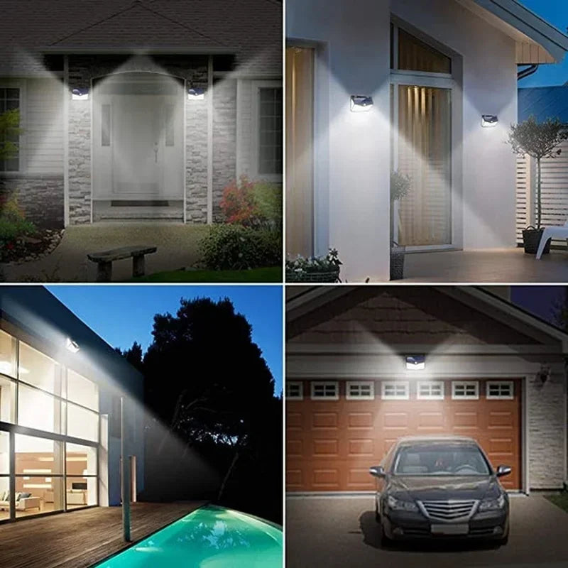Axyaa Solar Wall Lights - Motion Sensor Outdoor Garden Lamp with PIR Technology