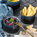 Axyaa Blue Ramekin Bake Molds Set for Soufflés, Cakes, and Snacks