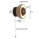 Axyaa Wood LED Wall Sconce with Pull Chain Switch for Staircase and Bathroom Mirror