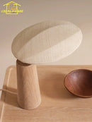 Axyaa Solid Wood LED Desk Lamp - Zen Art Decor for Living Room & Study
