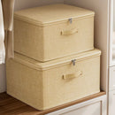 Storage Box with Lid by Axyaa: Foldable Organizer Bag for Closet Quilts & Clothes