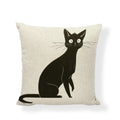 Axyaa Striped Cat Print Pillowcase for Living Room Sofa Office Chair