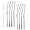 Axyaa Stainless Steel Straw Set - Colorful Metal Straws for Drinks, Coffee, Tea, Juice