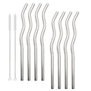 Axyaa Stainless Steel Straw Set - Colorful Metal Straws for Drinks, Coffee, Tea, Juice
