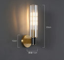 Axyaa Retro Nordic Iron LED Wall Lamp in Golden with Glass Background