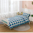 Axyaa Thick Cotton-Polyester Grid 3pc Bedding Set for 0.9-1.2m Bed