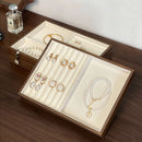 Axyaa Velvet Jewelry Organizer Trays for Drawer - Stackable Ring Earring Storage
