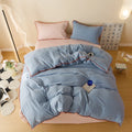 Axyaa Grid Duvet Cover Set with Sheet Pillowcases, Twin to Queen Size