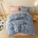 Axyaa Grid Duvet Cover Set with Sheet Pillowcases, Twin to Queen Size