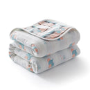 Axyaa Cotton 6-Layer Yarn Quilt - Soft and Cozy Gauze Blanket - Nap Blanket