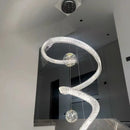 Axyaa Luxury Crystal Ribbon Chandelier Spiral Staircase Pendant Lamp