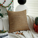 Axyaa Christmas Yarn-dyed Gold Wool Knitted Cushion Cover for Room Decoration