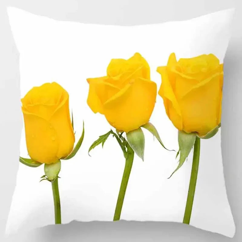 Axyaa Rose Series Yellow Pink Flowers Pillowcase Home Decor