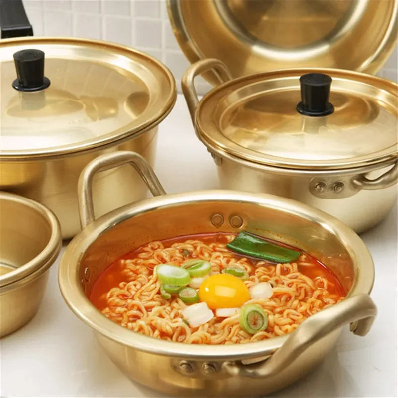 Axya Aluminum Pot for Korean Style Ramen Noodles and Soup Cooking