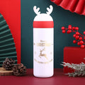 Axyaa Cartoon Antler Stainless Steel Thermos Cups: Festive Couple Cups for Christmas, New Year.