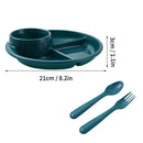 Axyaa Divided Fruit Salad Plate Set for Reusable Microwave-Safe Dining