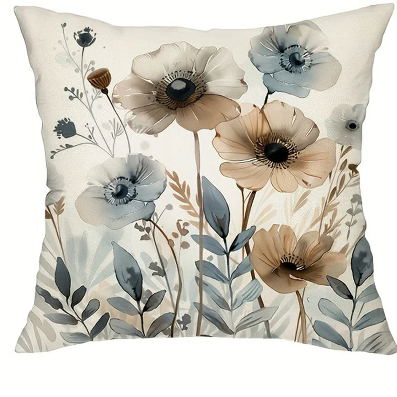 Axyaa Watercolor Floral Pattern Pillowcase 45x45cm