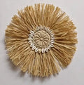 Axyaa Raffia Boho Wall Decor 30CM Round Handmade Tapestry
