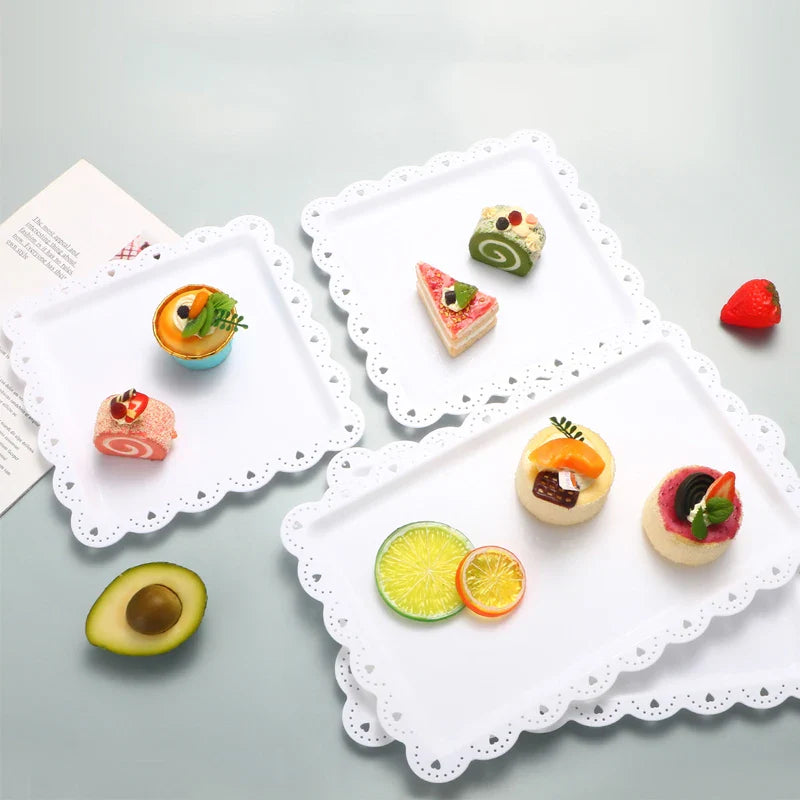 Axyaa Dessert Plates Set - Reusable PP Material for Hotel, Restaurant, Party