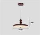 Axyaa Walnut LED Chandelier: Modern Retro Pendant Lamps for Home Decor