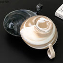 Axyaa Marble Pattern Ceramic Bowl with Handle, Set of 4