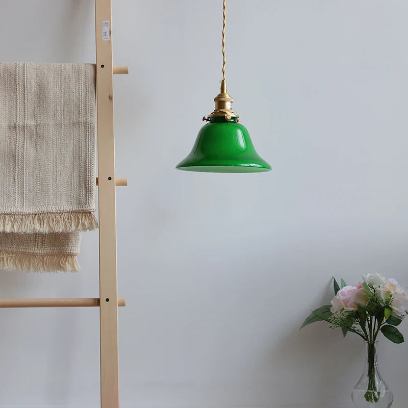 Axyaa White Green LED Pendant Chandelier Glass Iron Nordic Hanging Lamp Modern