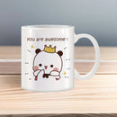 Axyaa Cute Cat Peach Goma Coffee Tea Mug | Ceramic Funny Animal Breakfast Cup