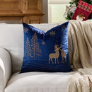 Christmas Embroidered Pillowcase Cojines with Tree Elk Design by Axyaa