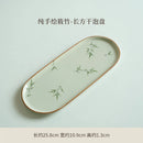 Axyaa Hand-Painted Bamboo Tea Tray: Small, Rectangular, Multi-Use Serving Dish